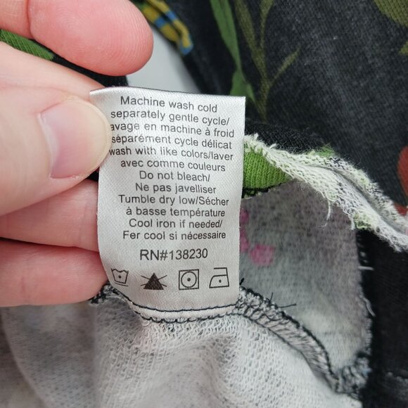 Pam & Gela Floral Print Crop Hoodie Sweatshirt Size Medium - Picture 10 of 12